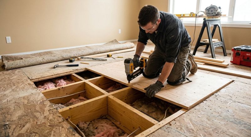 Sagging Floor Joist Repair in Kansas City, KS